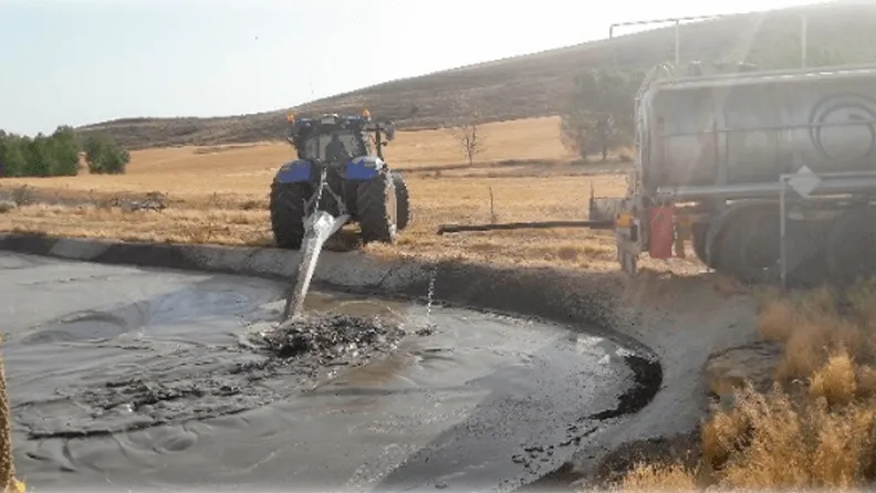 Tratamiento de acidificación en almacén de purines.